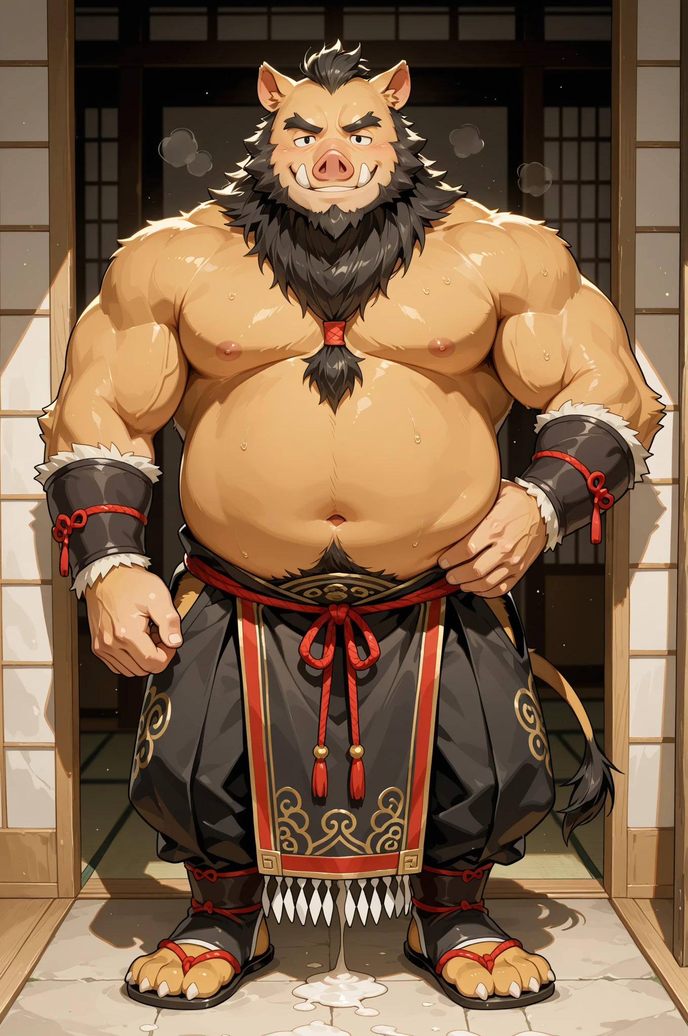 Epic Citizen Zootopia style, My Heroe Academia Character, Dungeons and Dragons Adventure style, A poor villager, Real life, Anime serie, Anime character, Obese muscle Obese Sumo wrestler Werebeast Kid, full body pic (obese, strong legs and arms) Sumo wrestler Werebeast Kid. Obese muscle fat kid (bulky, wide, broad shoulders), Citizen obese Werebeast kid, lindong, lucusold, lanxus, a man with a huge muscle, furry deer wearing ((karate uniform)), dojo, ((huge muscular:1.2, wide pectoral, thick arms, sixpack)), smile, thicc, lowres, giant and muscular, danbooru and artstation, heavy detailed, insanely inflated hips, proportionally arms, commission for high res, detailed but rough, semirealistic:1.3