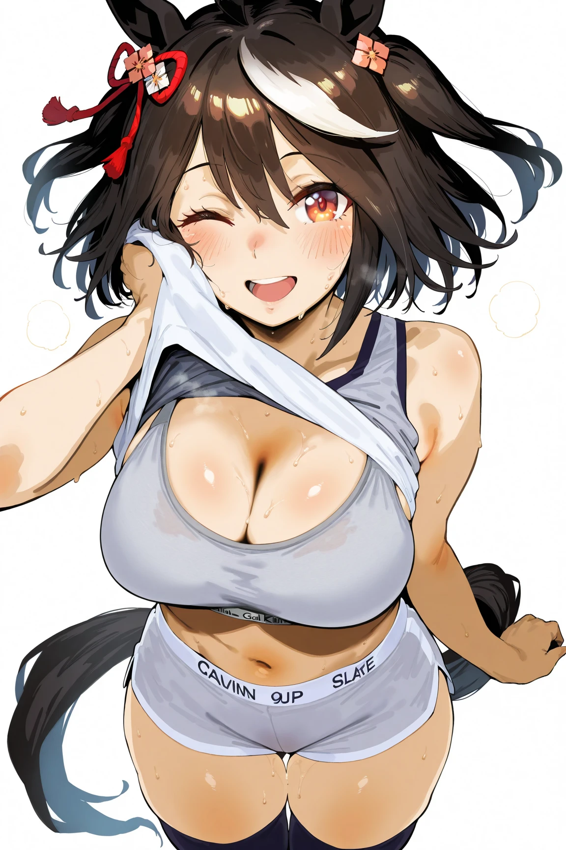 score_9, score_8, score_8_up, asuka, brown hair, green eyes, ribbon, hair ribbon, ponytail, (intricate details), (colorful), arms, exhausted, passed out, heavy breathing, body, navel, huge breasts, open outfit, underwear, (narrow_waist), ((struggle face, hands being cuffed, chained arms, caged, defeated, lying on a rock, tattered outfit, Shiny Skin)), looking at viewer, plump, thick, milf, closed mouth, inside cave, dungeon, fire torch on a wall, rock, dark dungeon, (masterpiece), (best quality),
