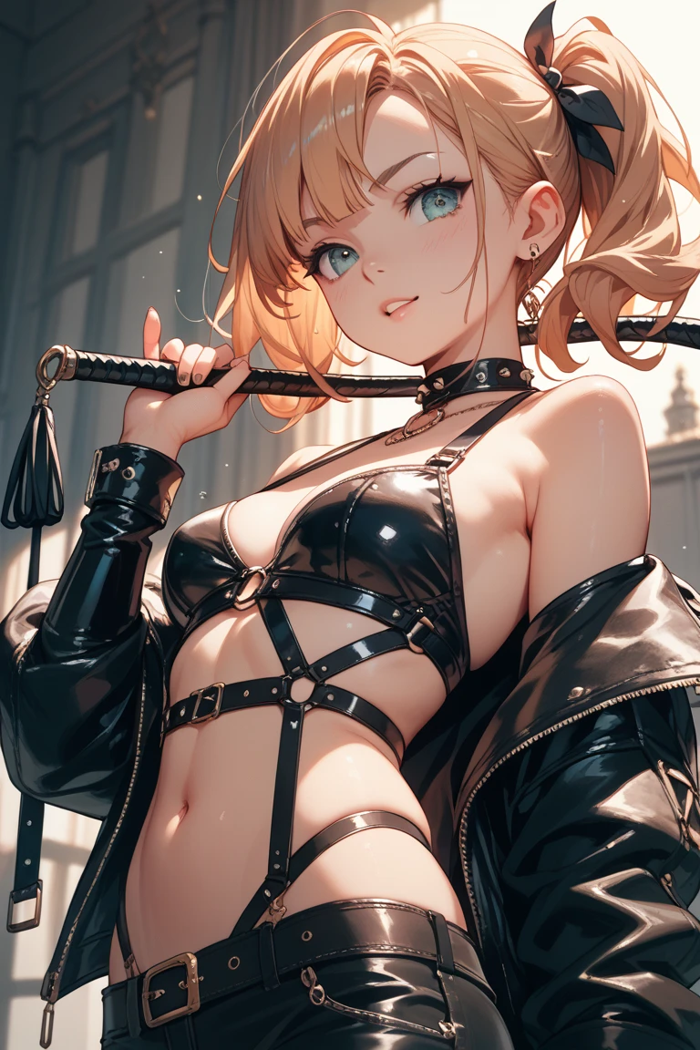 (Thynasha:1.2),dark blue hair,very long hair, purple eyes,(beautiful detailed eyes:1.0), extremely detailed face, perfect lighting, hair between eyes,bangs, (black beret, black jacket, open clothes, cleavage, midriff, black medium skirts,  black thighhighs, thigh strap, fingerless gloves, single glove:1.2), Photo,sharpness, F1.6 lens,hyper-realistic textures,spectacular light textures, Cinestil 800 Fashion Mechanics,(((Beautiful woman with left leg restrained by chains))),Appearance,Beautiful girl with accentuated slender abs: 1.1,six-pack abs: 1.1, Bust Botox,Standing on tiptoe, long legs,Long brown hair fluttering in the wind,Brown hair, Long hair, Female Warrior Costume,(No panties,No bra),(tacticul battle fashion,elbow and knee tacticul battle fashion, battle glove: 1.1),((cute batre costume)),The belly comes out and the navel is visible,Thin sheer costume, combat gloves,shredded costumes,cyber long combat boots with golden knee pads,Anatomical,(futuristic sci-fi battle fashion, new elbow and knee cyberpads, new cyberlong boots, new cybergloves: 1.1),(tied perfectly by iron chain:1.3), Restraint, Slave, collars, contempt, (Chained), 4 chains hung from heaven, Metallic shackles and fetters, wet crotch clearly visible,((Hands are restrained above the head)), the neck is chained,Chain from left knee to heaven,Chained by rusty iron chains,((the tip is protruding, areolas protruding,The shape of the pubic harearea is clearly visible:0.9)),Sweating,Wet,Wet crotch,Wet thighs,Junkyard, Realistic, (cute, perfect clothes, skimpy clothes, cute: 1.3) ,Vast miritary base in us,((wide mirtary hospital with summer sunlight)), peeling ceilings, Rebar between, Realistic material details, Extreme details, Ultra-realistic materials,narrow waist,(with sparkling eyes and a contagious smile:0.9),looking at viewer,
