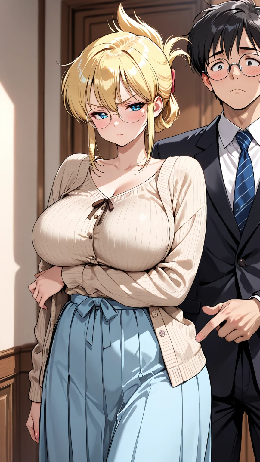 Highest quality,high resolution,Embarrassing顔((A girl has her back touched by an old man:1.4)),Big Breasts, smile, Embarrassing,smile,tears, blush,Sweat,Are standing, Butt, The old man touches,The old man is behind the girl,Research Room,saliva,Please open your mouth wide,,Black leotard,Thong,Girl being tickled with fingers,Old man's finger,Old man touching a girl&#39;return,Tickling,blush,