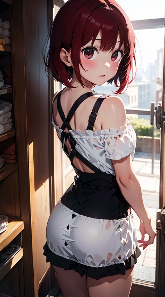 (8k, RAW Photos, Highest quality, masterpiece: 1.2), masterpiece, Super Detail,Best lighting, (Realistic and photorealistic photography: 1.4), High-resolution RAW color photos, Highly detailed mouth,1 young  cute girl, Background Blur, blush, Depth of written boundary, Hair between the eyes,short hair,(red inner hair with yellow hairpin:1.2),(red eyes:1.3),(Oily skin:1.1),Black Hair,in the midnight green park pavement,outside,short,young,standing,animal collar,medium breasts,face to  viewer,shame,embarrassed,( opened long business  brown Burberry coat by herself,(leather thigh high boots), (garter belt), abdomen only, (wet shorts), humiliating, (turn around and look back), ((mini skirt)),(T-back)),cameltoe,nipplemark,(fullbody:1.3),(tears:1.3,constricted pupils,some people watching her from far,Night