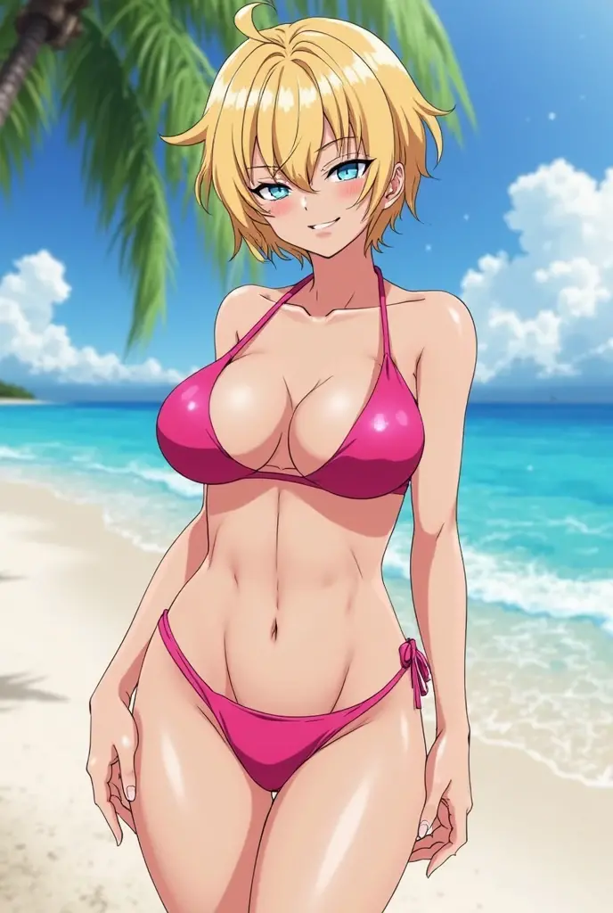 Android 18 from Dragon Ball,Completely naked,Big Butt,Big Breasts,tongue, tongueを出す, Shortcuts, Blonde, chest, 大きなchest, Ahegao, excited, anime, 