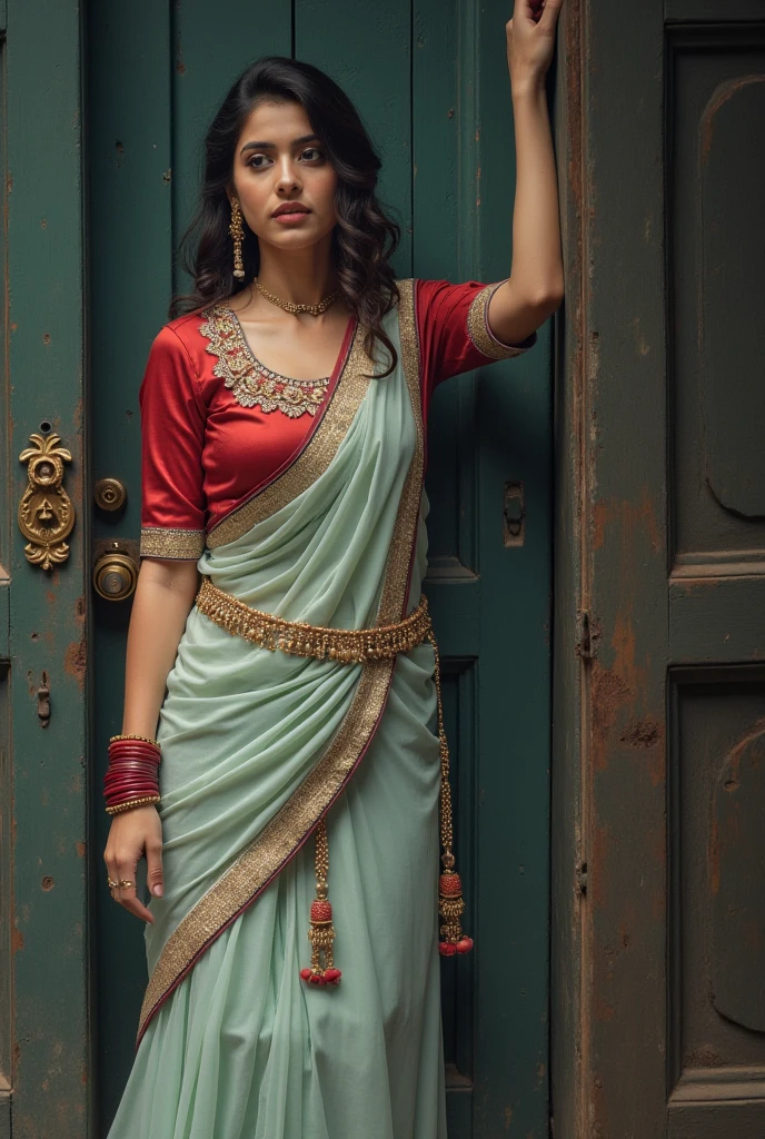 A women in red sari --auto --s2