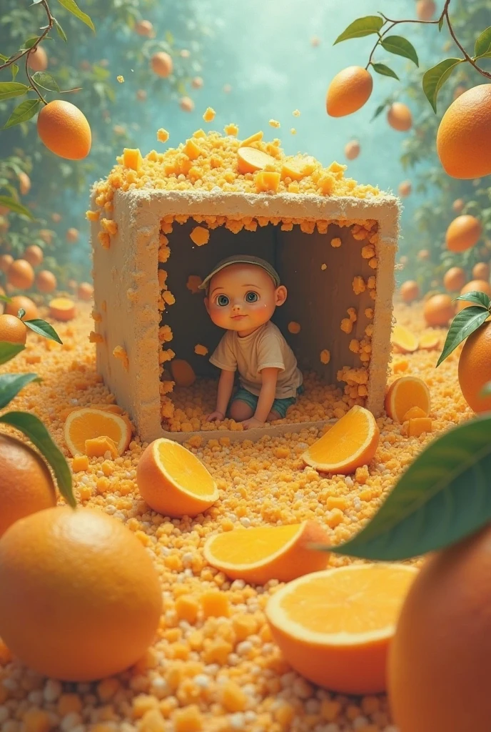 cute baby orange, octane render, unreal engine, highly detailed, intricate
