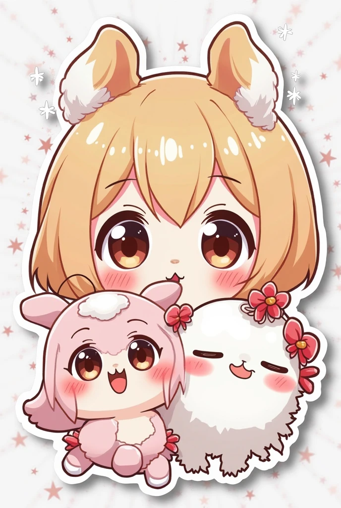 ((SD character))、Deformation、((Chibi Character))、((3 heads))、cute,, Mini cute style for women, Fluffy orange hair , nice art style、((Completely naked))、((Heart covers nipples))、((Hiding the female genitals with hearts))、((Reverse Bunny))、Chubby、Fertilization、Heart-shaped paste