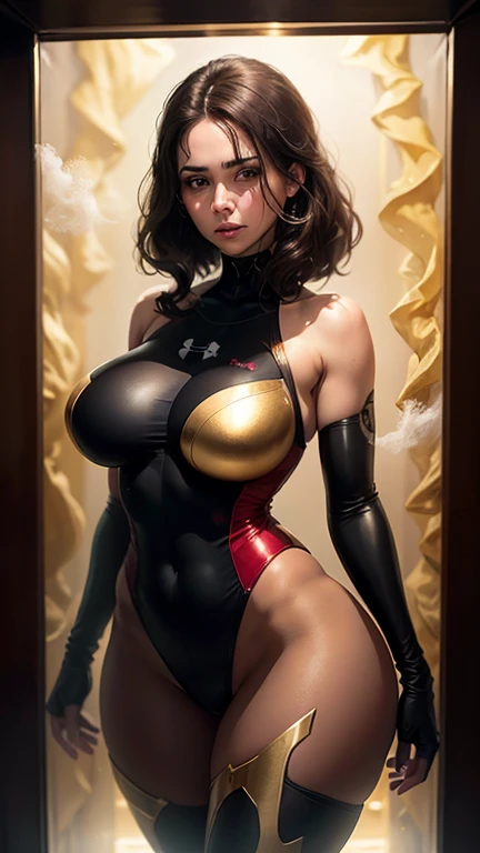 (((hooded cloak))), (((red suit))), (((back view))), (((perfect ass))), ((( soldier suit ))), (((Black short haircut))), (((Afro girl))), ((high collar)), (((red army suit))), (((best qualityer: 1.4))), (Unbeatable masterpiece), (hiper HD),(CG 8k hyper-realistic), (((brave face))), (((breasts big))), (((hyper feminine))), sexly girl, ((( sculptural body ))), (((1 Kizi))), Kizi cibernética de 25 anos com perfectbody,,Beautiful and well-groomed face,muscular body:1.2,solid color detailed jacket, (Head to thigh photos)， Complex equipment, green dark，Long pants，Tight clothes are dark，With white stars and off-white stripes,,,,,Armor Metal Electronic Parts, Poison tattoos ) INFO, Kizi, (((standing alone))), pirralha violent, ((())), sexly, pose de atitude, work of art, post-apocalypse, (((manga style))), bounty hunter, violent, Manic, the way you want, slenderbody, thin but strong, perfectbody, roupa moderna, advanced technology, neon, sleeves with vertical striped pattern, neutral background, (( cowboy shot )). intricate visual