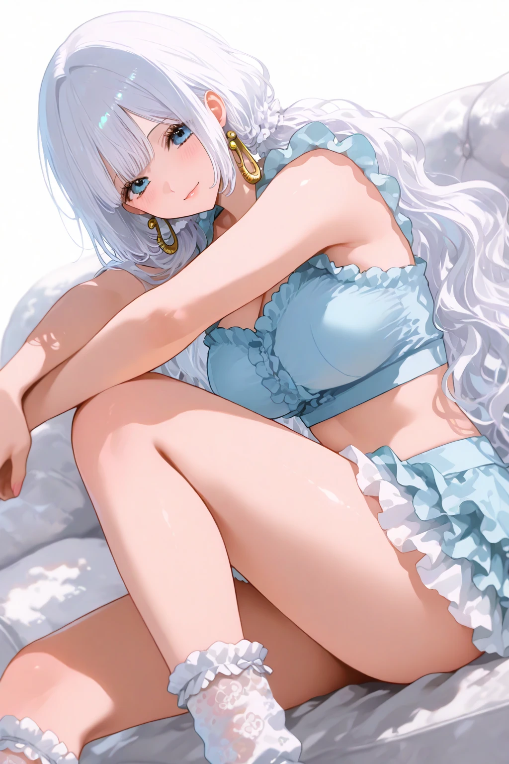 deep skin,textured skin, blue eyes, short light blue hair, smiling,
BREAK (masterpiece:1.2), best quality, high resolution, unity 8k wallpaper, (illustration:0.8), (beautiful detailed eyes:1.6), extremely detailed face, perfect lighting, extremely detailed CG, (perfect hands, perfect anatomy),