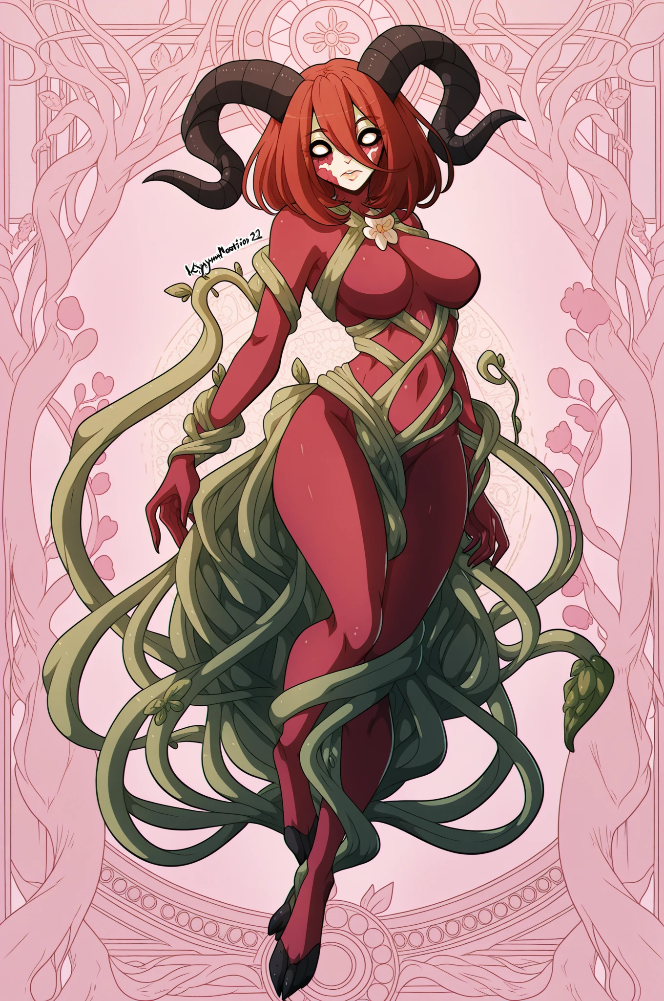 Woman wearing hot water dripping tentacles、Guyver Style、wicked smile、Entangled tentacles、Scarabeleploid、Cel Shade Adult Animation、Metroid Suit、long  hair、a large amount of mucus