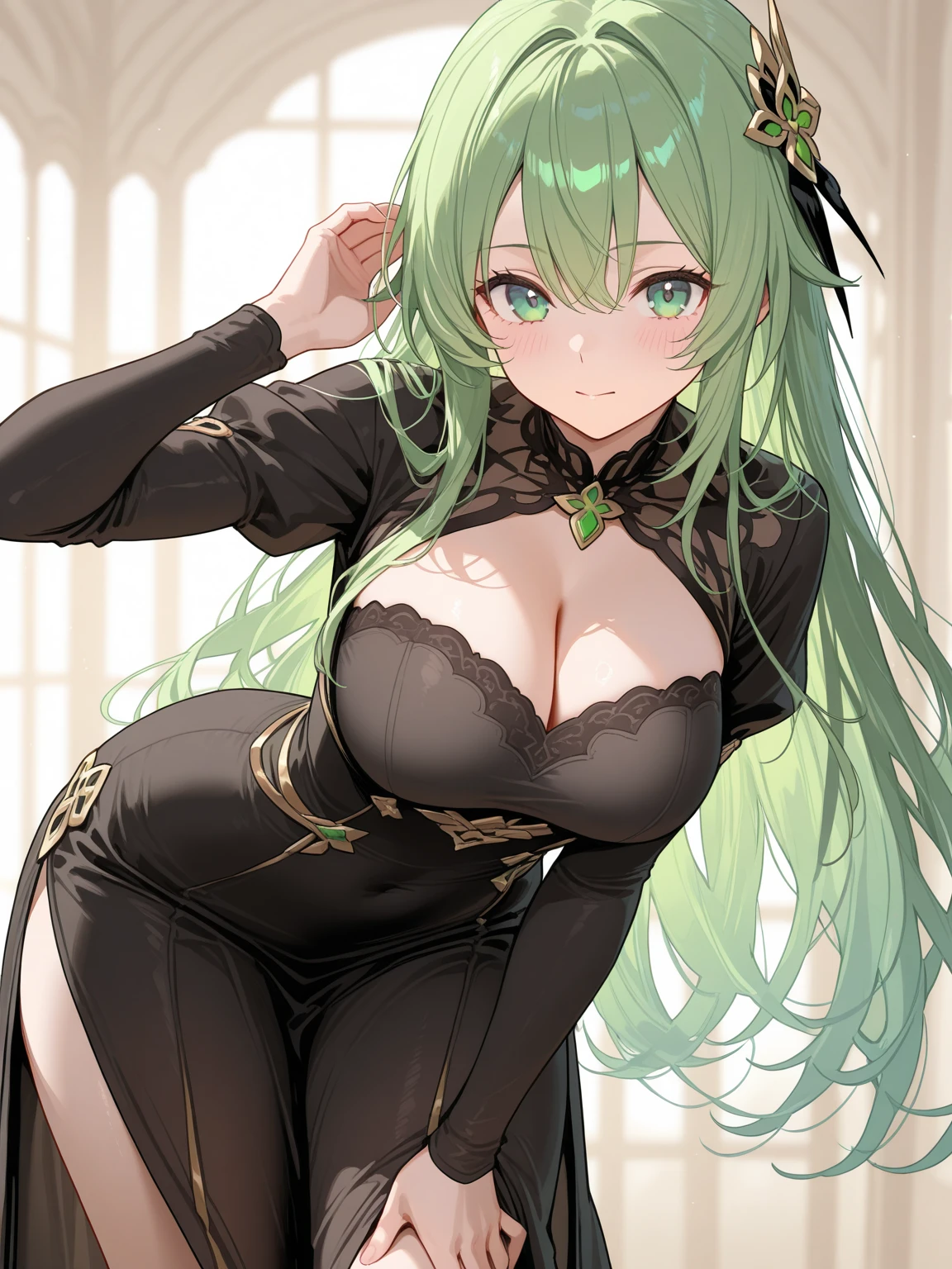 fantasy, 1forest_elemental_girl,(dark_skin:0.9), (using_leaves_clothes:1.1), green_leaves_covered_breasts, leaves_covered_pussy,covered_nipples,(gigantic_heavy_tits:1.1), walking, smile, sleepy, medium_hair, navel oil, (winding_vine_around_torso:1.1), forest_background, leaves_headgear, green_leaves_cape, spread_arms, large_staff, leaves_thighhighs, big_ass,solo,(pelvic_curtain:1.2), tabard,(plump:0.8),cowboyshot
