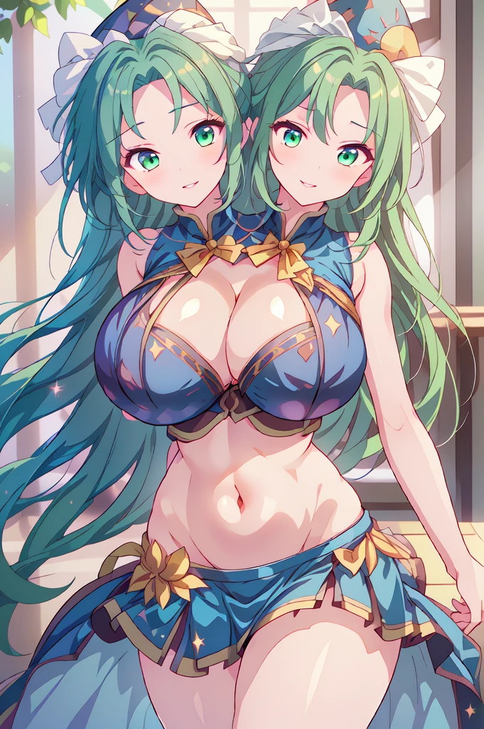 (masterpiece, best quality),best quality, (ultra-detailed), (3heads:1.4), 1girl, (wakasagihime:1.3), masterpiece, best quality, green top, crop top, ((stomach)), midriff, ((groin)), green skirt, normal ears, shackles, blue hair, very long hair, wavy hair, sidelocks, blue eyes, parted lips, single horn, sweat, cute, toned belly, hand on own chest, eyelashes, (24 year old woman:1.3), (masterpiece:1.4), (best quality:1.4), (beautiful detailed extremely detailed CG, extremely delicate and beautiful, depth of field, (finely detailed face), (perfect details:1.1), (mature female:1.3), wide pelvis, slender, large veiny breast, 8k resolution, high quality, high definition, extremely detailed, masterpiece, best quality, blue hair, long hair, alluring presence, braid, short skirt, close up, big tits, young, drill hair, mermaid, japanese clothes, frills, 