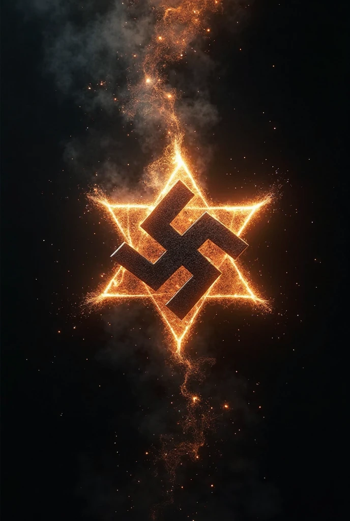 nazi flag but the skewed sanskrit is colored in rainbow colors like the lgbt flag