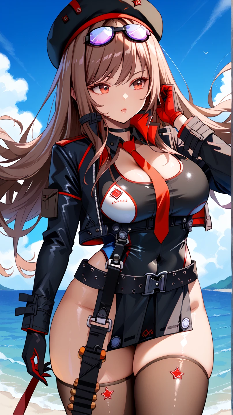 Joven, 34-year-old woman, moderate length brown hair with long messy bangs, ojos rojos y un busto gigantesco, long bunny-themed ribbon in hair anime girl in wetsuit with a sword and a sword, chica anime seductora, anime rudo 8k, oppai ciberpunk, mejor fondo de pantalla de anime 4k konachan, grueso, oppai, [ 4k digital art ]!!, pechos cubiertos y sfw, hermosa y seductora mujer anime, Iliá Kuvshinov. 4k, 4k manga wallpaper