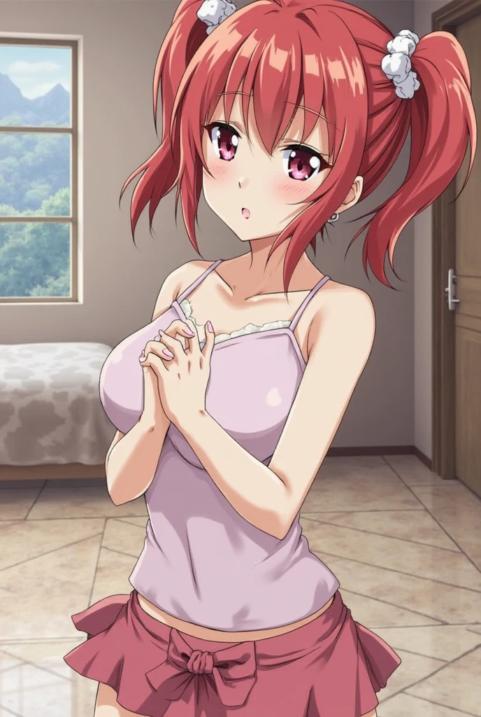 8k,(masterpiece:1.4)(best quality:1.4),(top quality), 1girl,mio_matsubara,twintails, skirt, thighhighs, zettai_ryouiki,bedroom, indoor, upper body,lies on bed, looking at viewer, solo focus, (shiny skin), <lora:kasumisan:0.7>