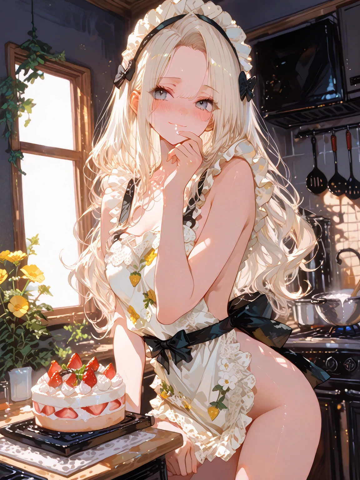 (from above:1.2),18 year old beautiful girl,Purplish blue eyes that dreamers desire,(Blonde hair) , small stature, (masutepiece:1.2, Best Quality),(finely detailed beautiful eye: 1.2),(beautifull detailed face),(perky chest:1.1),(pointed chest:1.2),(cakes magazine cover:1.5),(Best Illumination, extremely delicate and beautiful),sexy pose,make a cocktail , in a bar counter,Ultra Contrast,Braid a little around the ears, White long dress, (very detailed),(Raw photo, highest quality),(realistic, Photoreal:1.3), high detail, very detailed complex 3D rendering of face, (very detailed skin:1.2), dynamic angle, fire glow effect, professional lighting, side light, cinematic light, a super high resolution, 8K , best shadow, particles of light, Fine skin texture, detailed face, intricate details, Super detailed, shine, Please reconsider, full body,, beautiful face, shiny skin, thin, nice companion, delicate body, thin legs, naked apron, ((crawl on all fours:0.4)), beautiful back, butt,little turn around, A picture from a little behind, bend the body, the skirt is floating in the wind, Dark purple panties, thin Pubic hair ,highest quality, high resolution, Real World, Natural light, perfect Natural Light, ((the tip is protruding, areolas protruding,The shape of the pubic area is clearly visible:1.2)),Sweating,Wet,Wet crotch,Wet thighs,Realistic, (cute, perfect clothes, skimpy clothes, cute: 1.3) ,narrow waist,(with sparkling eyes and a contagious smile), open mouth, looking at viewer,
