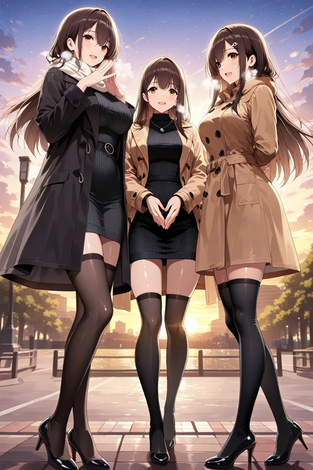 2 absolutely identical girls(Twins), Long disheveled brown thick hair below the waist;, 1 naked completely naked, completely naked, completely naked;;, Hugs and kisses, Mutual consent, Passionate French kiss, A girl loves a girl, , Standing in a crowded food court in the middle of a crowd of absolutely DRESSED schoolchildren looking at them with interest