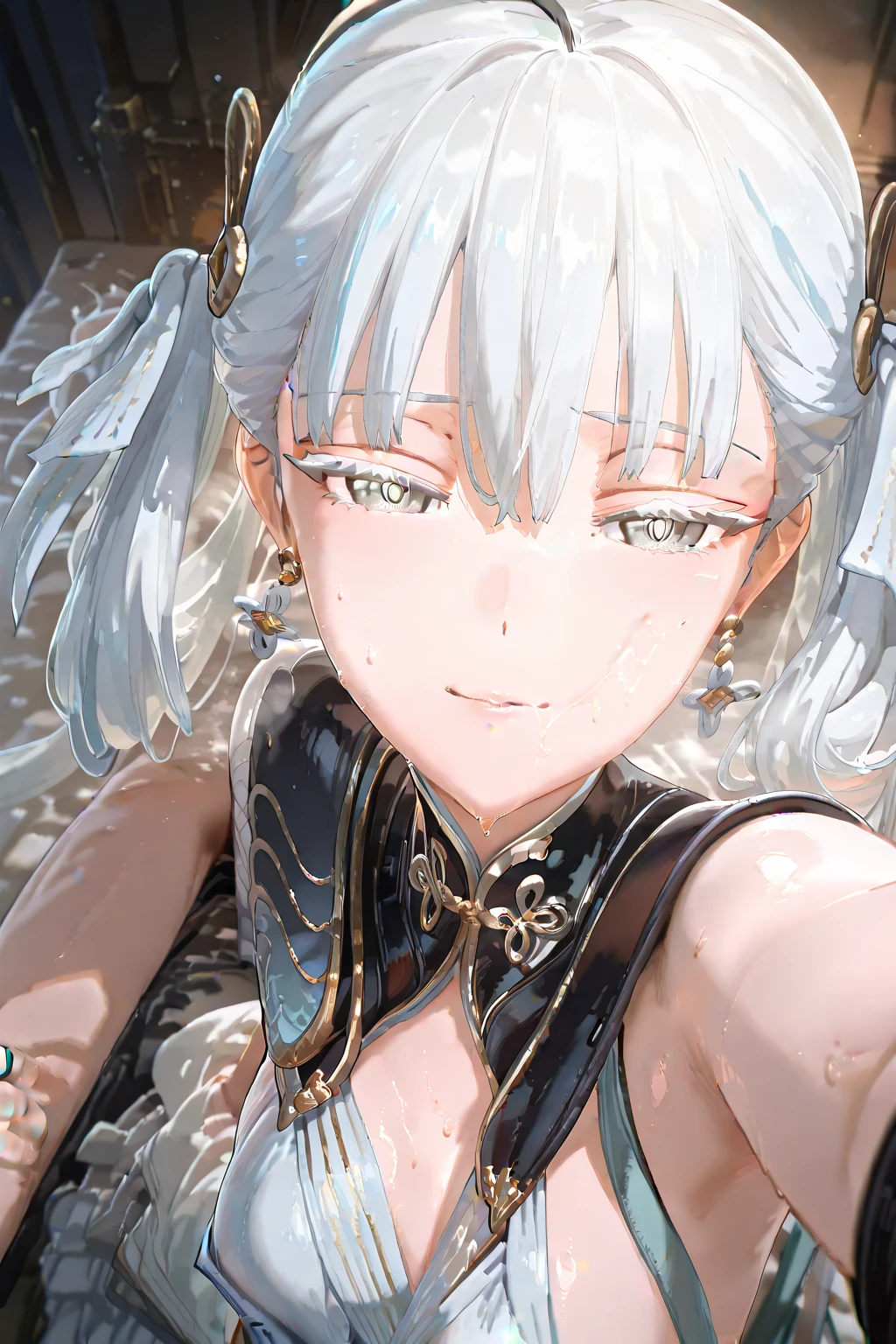 naked, sex, Crying, tears, Insert your penis into your, Straddling a man, in, Sweat all over the body, Goddess, priest clothes, Blushing, Dark Skin, Gold decoration, Show the whole body