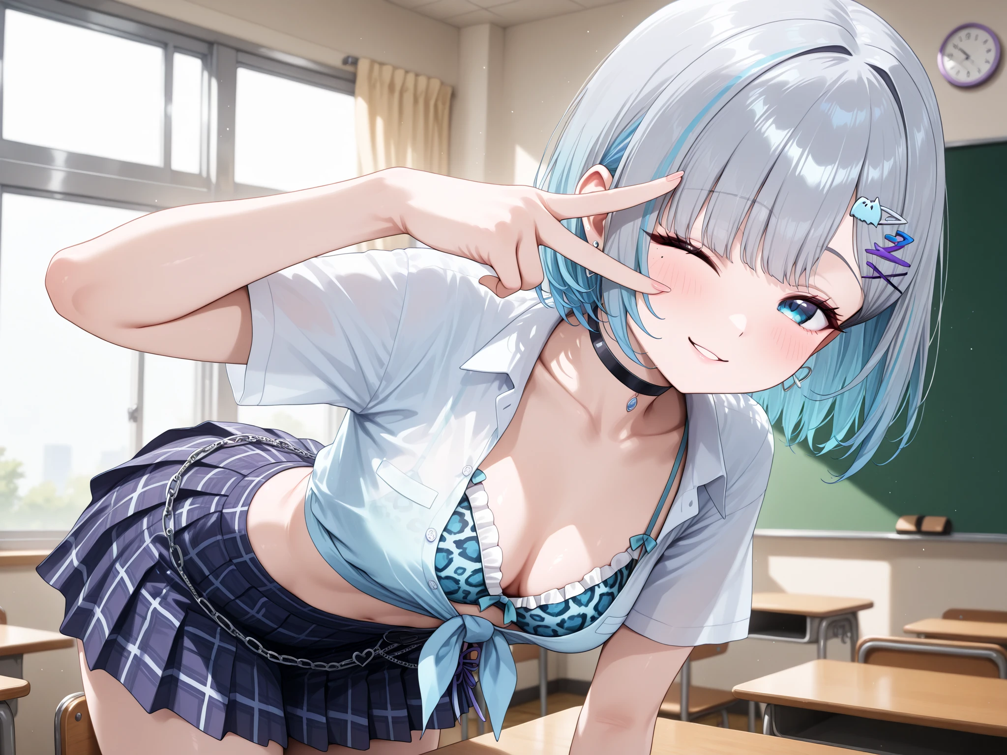 Highest quality、Highest qualityなアニメイラスト、、Completely naked、Small breastasturbating with pussy:1.3,nsfw, girl,, classroom, fellatio, fellatio, deep throat, :>= 、High resolution、((Detailed face))、((one cute girl))、solo、Blue Eyes、14 years old、Golden Hair。short hair、Twin tails.(Small breasts: 1. 3)、BREAK、Upper Body、(Bangs:1.3),(The composition is from the thighs up)