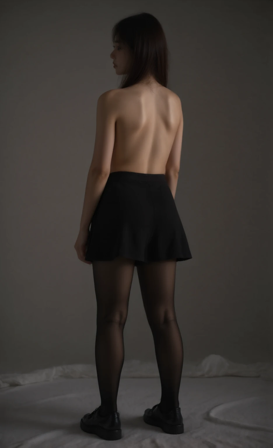 Emma Watson naked in a very short skin tight miniskirt