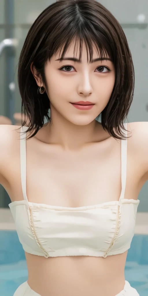 8K,best qualtiy,tmasterpiece,超高分辨率,(真实感:1.4),RAW photogr,(True skin texture:1.3),(filmgrain:1.3),(Selfie angle),1个Giant Breast Girl,Beautiful eye and face details,tmasterpiece,Best quality at best,closeup cleavage,The upper part of the body,Bring hands,covering mouth,Sad