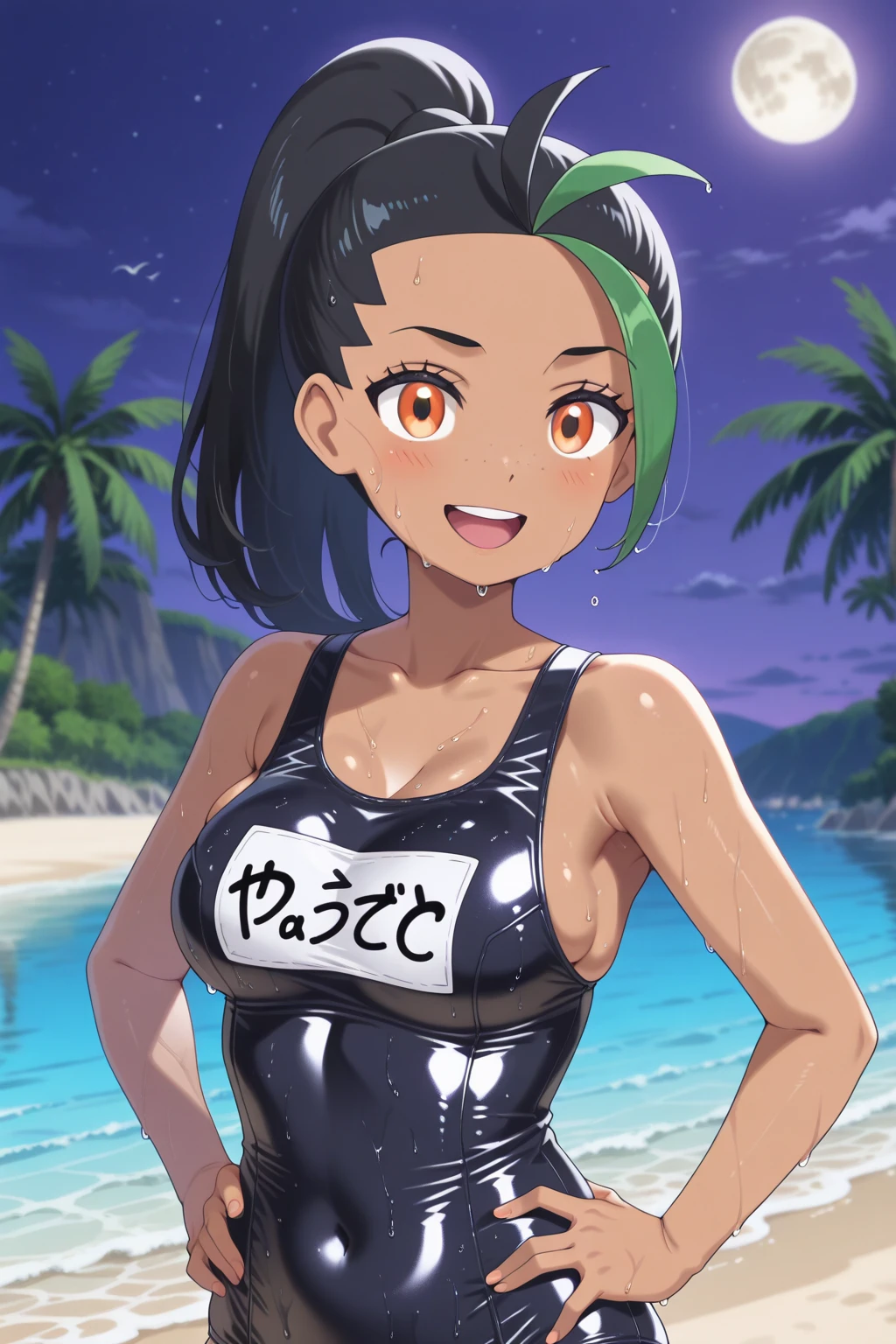((best quality)), ((highly detailed)), masterpiece, detailed face, beautiful face, (detailed eyes, deep eyes), (1girl), (glasses), upper body, ((diving suit, beachball)), <lora:fubukiOnePunchMan_v10:.8>, fubuki, short hair, straight hair, green hair, (green eyes), large breasts, green dress, collared dress, jewelry, (white fur coat), (in a mangrove_forest), <lora:EnvyBeautyMix43:1>