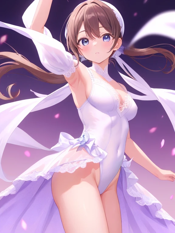 Genshin Impact Genyu in her canonical suit with v-neck、exact number of fingers、The exact number of legs、exact number of hands (put one hand in your panties:1.8), fingering, (pussy juice:1.2), white and dark blue idol costume、(White and pink panties with lots of lace.:1.3), white lace bra:1.2), Sexy lingerie, thigh high、 Beautiful big breasts, (standing nipples:1), skirt rolled up、top quality, a high resolution, (detailed and beautiful eyes:1.6), very detailed face, Ideal lighting, Highly detailed computer graphics, (Perfect hands, Ideal Anatomy),confused expression、Expression, that you are holding back from going to the toilet, (expression of sexual pleasure:1.4), (Expression агонии:1.2)、close eyes、sexy look、Look Up、mouth half open、Climax、(LIVE SCENE、A lot of spectators:1.3)、Whole body