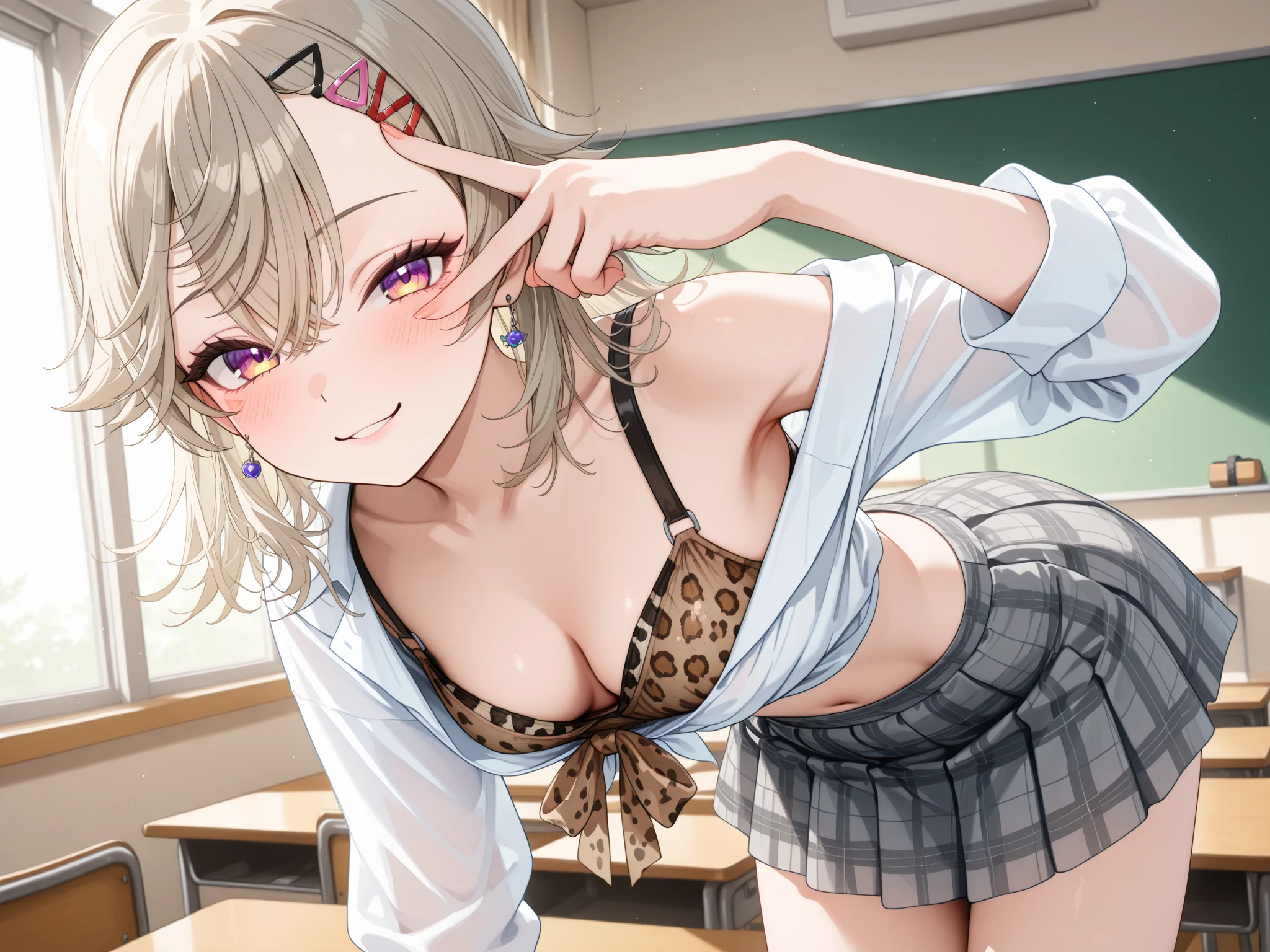 [[One person, curren chan \(umamusume\), umamusume]], Beautiful attention to detail, Close one eye, ((indoor, office, living room),  Curvy, thin, Center of chest, Normal chest, (Thigh-high socks), (Cleavage) , (Sexy pose), (Seductive pose), (Crop Top Belly Button), ((panties), (good), (In underwear), (lingerie))), (Close-up shot), Slender body,Dynamic Angle, Highest quality, Very detailed, masterpiece, Ultra-high resolution, 8k, Nipples, ((Horse tail)), Camel Toe, smile, Small Ass, Slender body