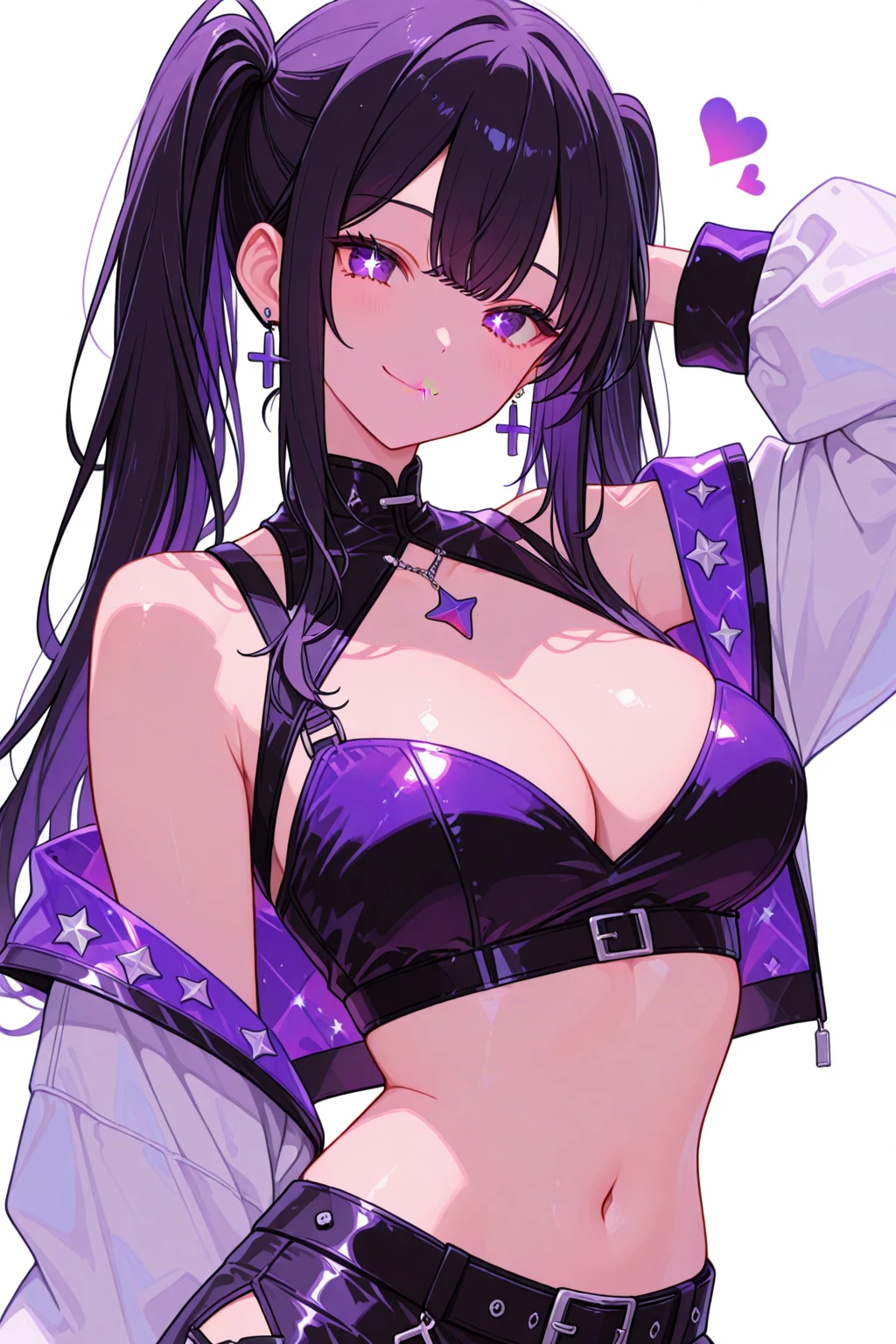 1girl,21yo. ass focus, brown eyes, camisole, curtains, hagoromo lala,, indoors, jyojishitagi, long hair, navel, no humans, no pants, skirt lift, smile, solo, star \(symbol\), , striped, stuffed toy, surgical mask, ???????, twintails, underwear, white bra