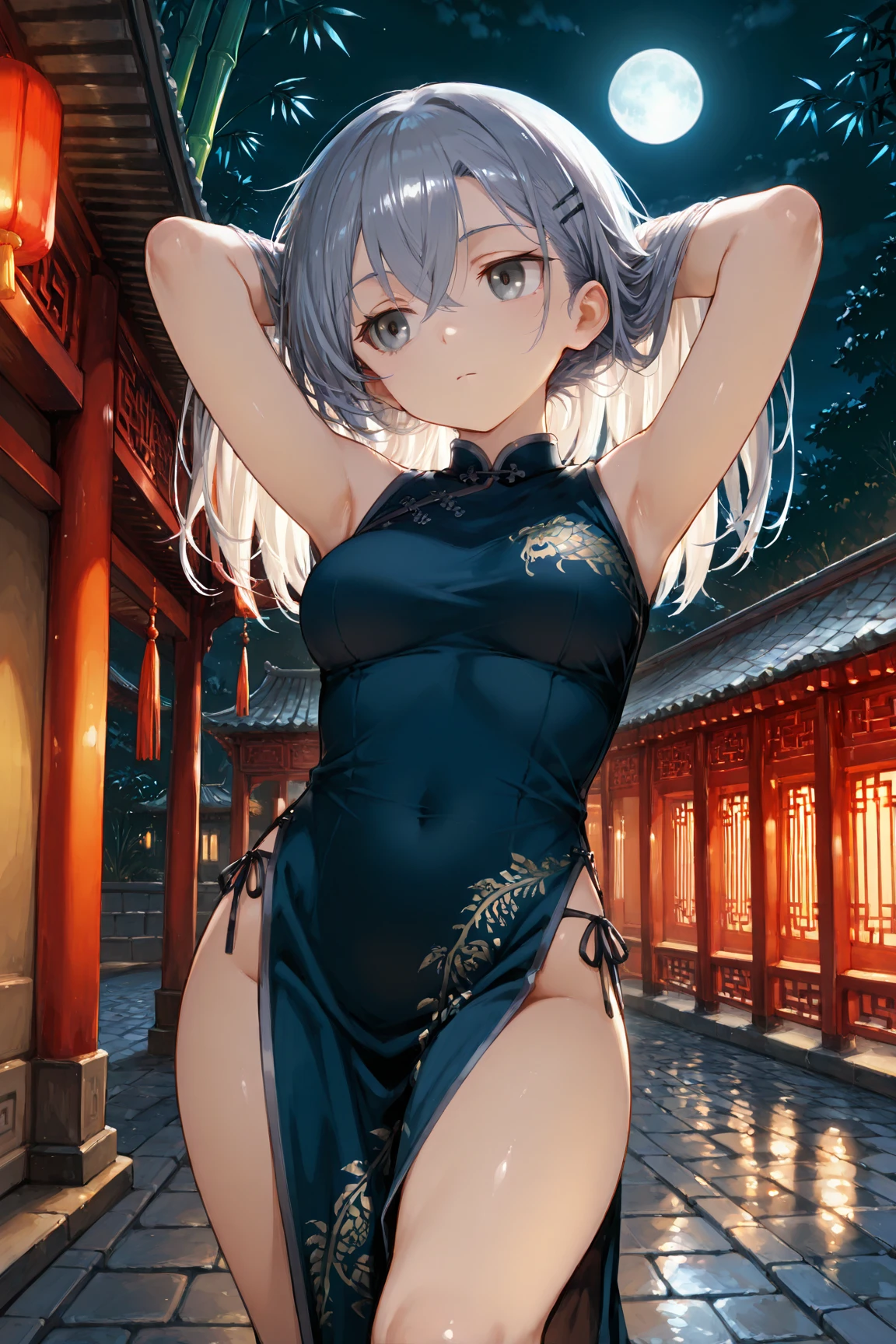 32K image quality、RAW photography、top-quality、tmasterpiece、ultra - detailed、The most beautiful woman in her 30s in Japan、Ultra-transparent and beautiful skin、Obscene big、Body type like a gravure idol、Bell chest of drawers、boobgasm、com rosto detalhado、Cinematic perfect lighting、Knitted sleeveless dress、very short bobbed hair、Beautiful breasts、Obscene armpits、Pheromones wafting out of the armpits
