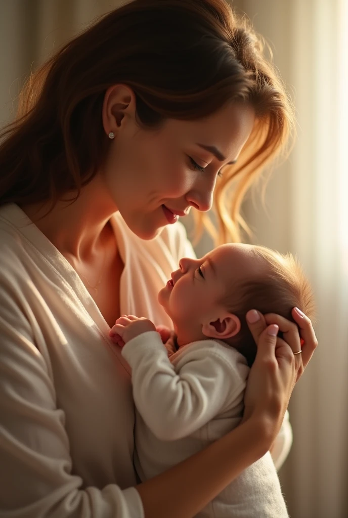 Mother with her newborn baby 