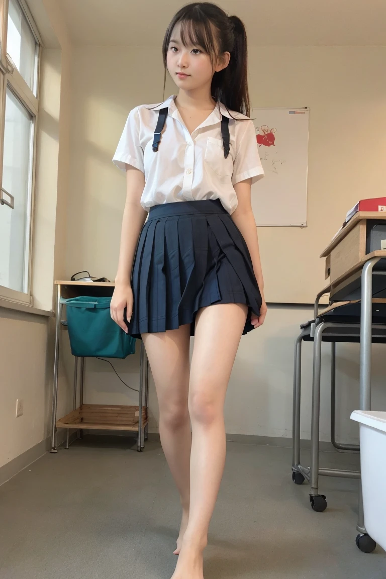 (Happy expression:1.26)、RAW Photos、(((Ultimate beauty full body photo shoot)))、((Glowing Skin))、1 girl、beautiful girl、Cute girl、Beautiful 12 year old girl from Prague、10th Generation、Primary school students、Bright expression、((Black-haired))、Shortcuts、Girl in sweatshirt、skirt、View from the floor、skirt、skirt、(Long stockings or pantyhose)、(マイクロskirt、high waist)、((Place your elbows on the desk、Sit on a chair with your legs spread:1.2))、(((she opens her legs and shows me her panties.:1.5)))、White panties、Dirty patterned panties、Floral、See-through panties、Thong、Wedgie Panties、ミニskirt、マイクロskirt、((forward leaning posture))、Counterpoint Shot、((Very detailedな))、(Perfectly detailed face)、(Fine hand)、(Finger details)、(Superior human structure)、Photorealistic imagery、最high quality、Very detailedな、Film Light、Intricate details、High resolution、Very detailed))、Detailed Background、8 time、Digital single-lens reflex camera、Soft Light、high quality、Film Grain、Fujifilm XT3 、Shallow depth of field、natural Soft Light、Kamimei、classroom