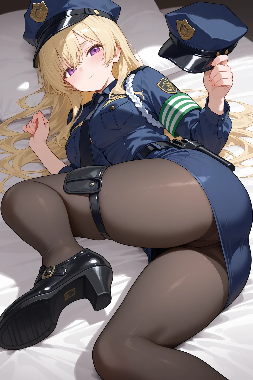 Best quality at best, More details, tmasterpiece, one-girl,,独奏, By bangs, Sitting on the bedside,Superbly detailed eyes,Blonde hair,cabellos largos dorados,blue color eyes,German-style military uniform(Dark black officer uniform),Pure black military uniform,(Gold trim in clothes),Brown belt,With gold buckle,(Military rank symbol on the arm),(Military cap with red symbol),saber,luxury goods,Whole body diagram,8K,the detail,Ray traching,depth of fields,电影灯光,plumw,huge tit,fat hips,musculous,Muscle giantess,Eight-pack abs,Thick thighs,musculous,Thick thighs,pouting her ass,Fat ass,Huge ass,Plump buttocks,big assa,looks down on a viewer,Eyes wide,The expression is intoxicated,with a huge mouth open