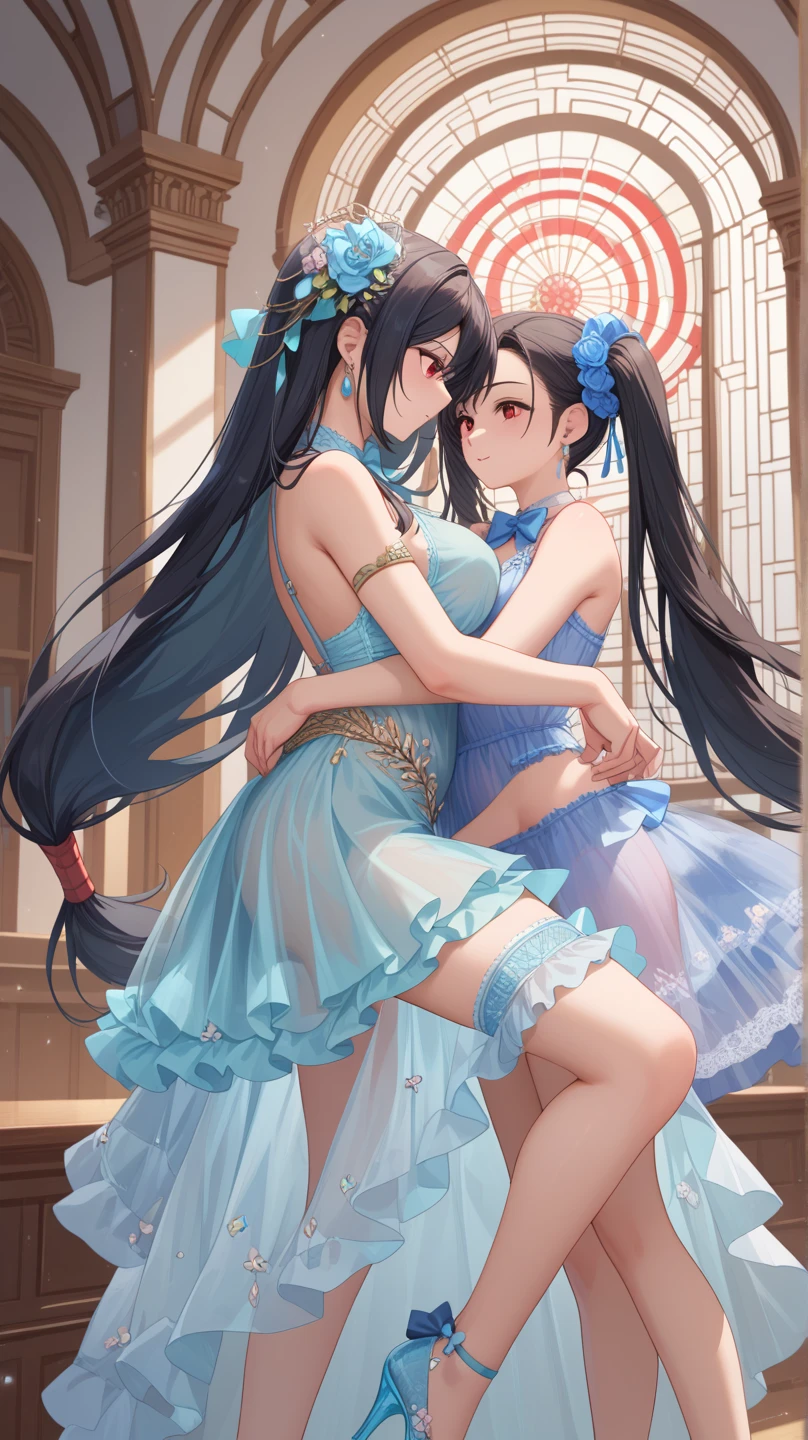 Anime girl with blue eyes and black hair in a blue dress, Enchanting anime girl, Beautiful and attractive anime woman, Attractive anime girl, Beautiful and attractive anime teen, Beautiful Anime Girls, Beautiful Anime Women, detailed Digital anime art, Highly detailed art gems, Digital anime art, Smooth anime CG art, Like ArtJam, Photorealistic anime girl rendering
