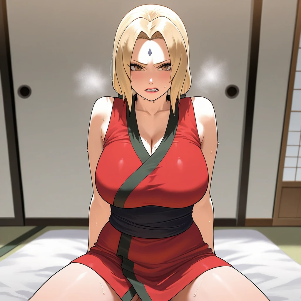 high resolution, masterpiece, beautiful detailed face, Naruto art style, Samui, 1girl, ((bimbo))), puffy lips, painted lips, thick lips, wide hips, thick thighs, big breasts, sexy kiss face, shiny skin, enormous fake ass, Brazilian butt lift , wedding dress, church, impregnation, moaning, sex, sweat, sweating, cum inside, vaginal penetration, missionary sex,  tentacle penetration, tentacle sex