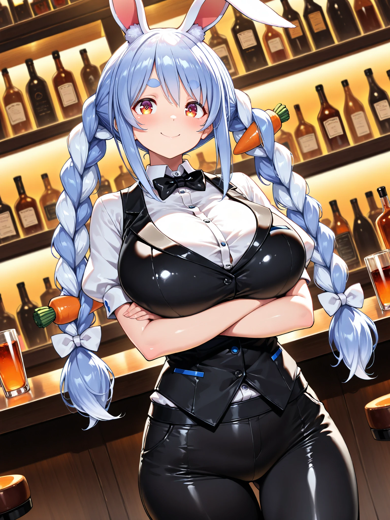 masterpiece, best quality, highres, seraphine1, 1girl, solo, blue hair, k/da \(league of legends\), very long hair, multicolored hair, jewelry, ponytail, blue eyes, earrings, dress, black choker, two tom hair, purple hair, black thighs, bracelet, black skirt, crystal, large breasts, on stage, waving, nsfw, topless, (((micro-bikini)))), (((shy)), ((blush)), (((ahegao))), fans on the side, fan on stage,  ((((drooling))), men surrounding, men pulling at her clothes, background screen displaying her on a large scale, (((asking for milk))), spitting, thick drool, holding mug, steam, sweaty,