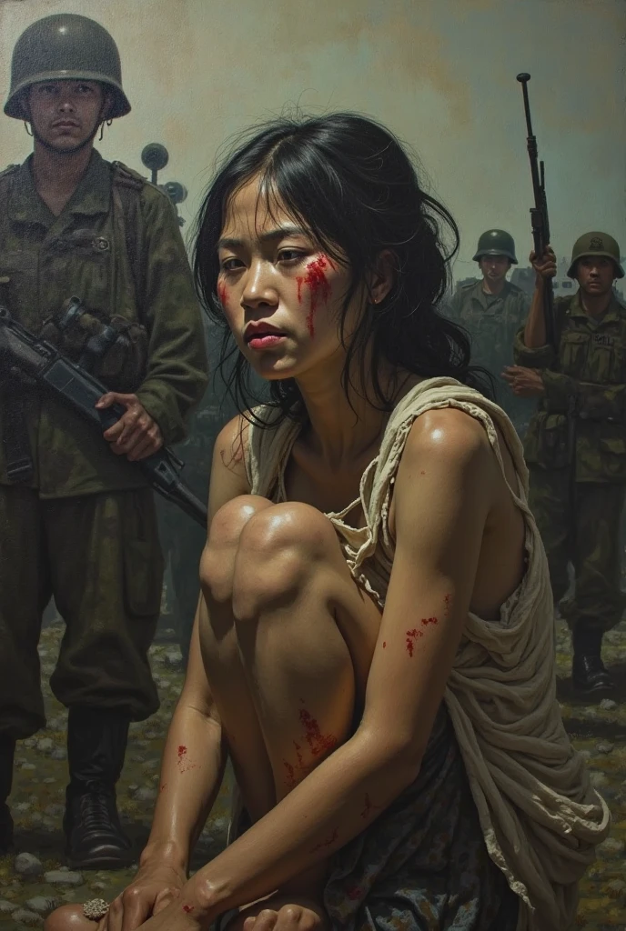 peasant girl、Commoner Girl、Raped by many male samurai and male farmers、Sex、Titty fuck、Blowjob、Half naked、Nipples、Penis insertion、Pussy、、Covered in semen、Girl、Girl、Short、Lower school year、Younger、Baby Face、flat chest、Crying face、violent、In rural areas and fields、Edo Period、Dynamic Angle、masterpiece、best quality、ultra-detail、Sweat、forehead、Pain