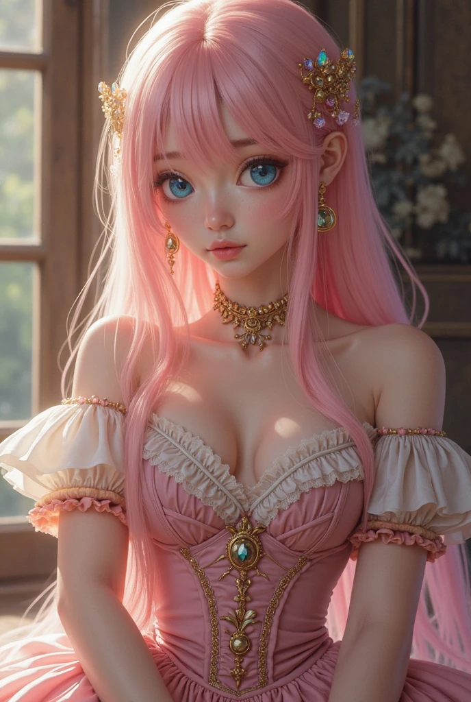 ultra detailed, beauty, cute, intense blush, female, body complete, hair texture, perfect anatomy, perfect hips, perfect legs, anime, high quality