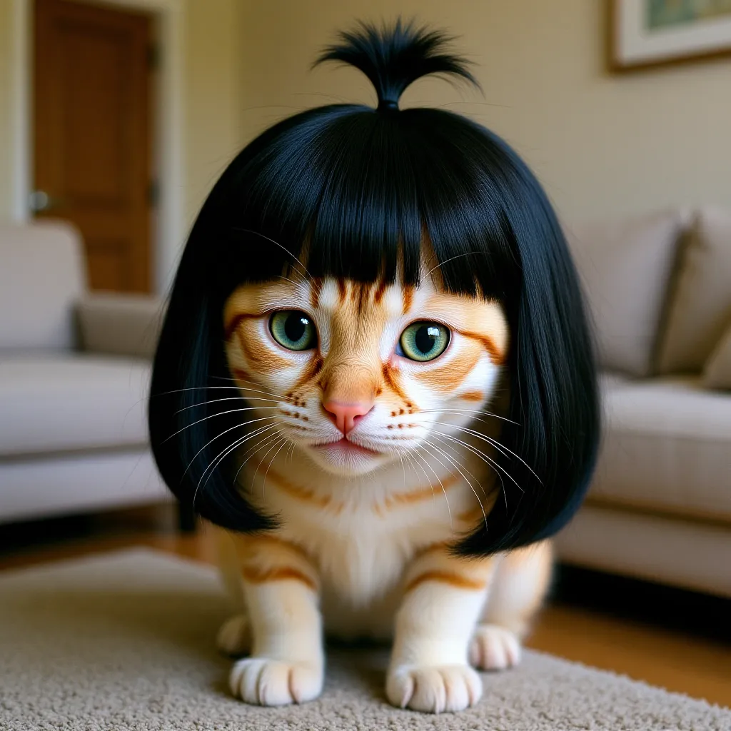 かつらをかぶった可愛い動物