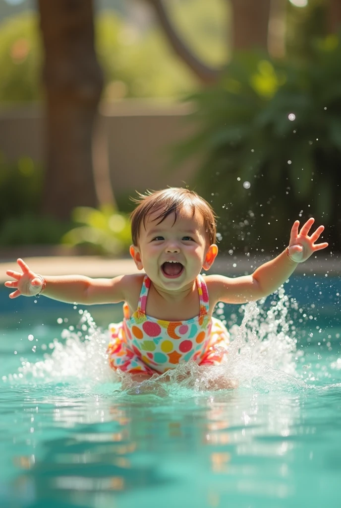 A girl in swimming suit 