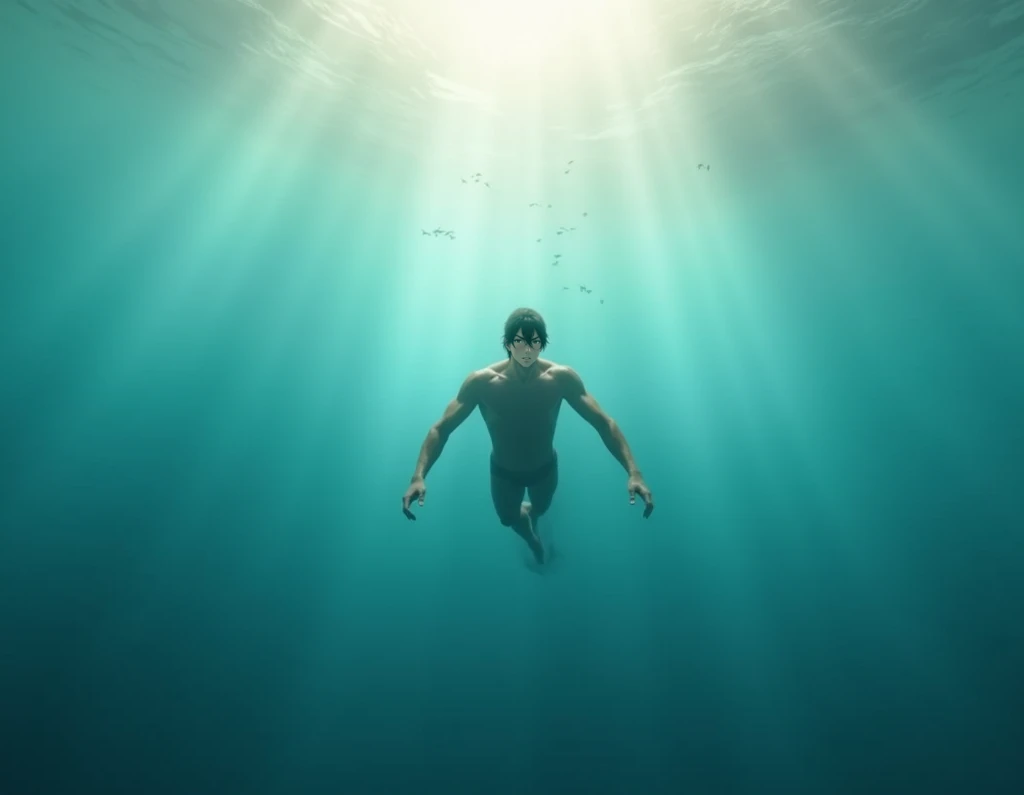 (photorealism:1.2), man in the sea