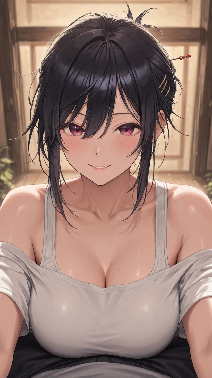(masterpiece:1.3, top-quality, ultra high res, ultra detailed), (realistic, photorealistic:1.4), beautiful illustration, perfect lighting, natural lighting, colorful, depth of fields, ,
beautiful detailed hair, beautiful detailed face, beautiful detailed eyes, beautiful clavicle, beautiful body, beautiful chest, beautiful thigh, beautiful legs, beautiful fingers, beautiful hands,
looking at viewer, 1 girl, japanese, high school girl, (perfect anatomy, anatomically correct), cute and symmetrical face, babyface, perfect face, perfect eyes, shiny skin, slender,
(long hair:1.7, wavy hair:0.8, blue hair), antenna hair, hair between eyes, emerald black eyes, long eye lasher, (large breasts:0.8, seductive thighs), black dress, sitting with open legs, showing red panties,
((long sleeve light purple knit dress, black tube top)),
(beautiful scenery), summer, evening, (school), (lovely smile, upper eyes), hot, seductive