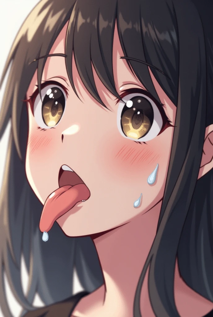 girl,Face close-up,Eating a brown dildo,deep throat,Ecstatic expression,Drooling,Her head is held down by a man,Mouthful,deep throating,Eat deliciously,Licking a dildo,There is a lot of white fluid on the face.,Fluid overflowing from the mouth,Swallowing,((White fluid on face)),,
