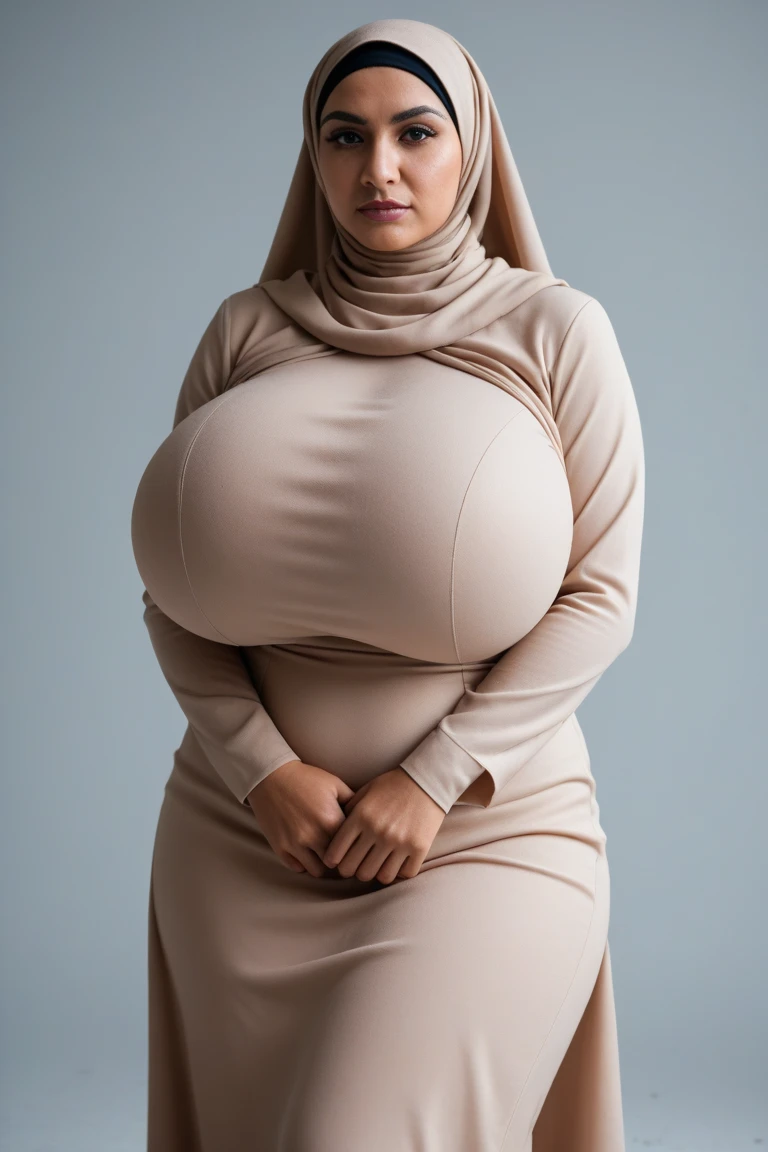 ((GOTHIC GOTH GIRL BLACK LIPS)), Jumbo (Singlet), Chubby adorable, 1 girl, (face to face), 10 years old, baby face, angry face expression, half body portrait, (face details: 1), (eye details: 1), ((big breasts)). wearing transparent transparency soft long shirt, hijab, .. Cute posed. proportional body. Ultra High Res. realistic: 1.4, UHD, ((white leopard pattern)), ((Bigger:2.3)), (((DARK BACKGROUND)))