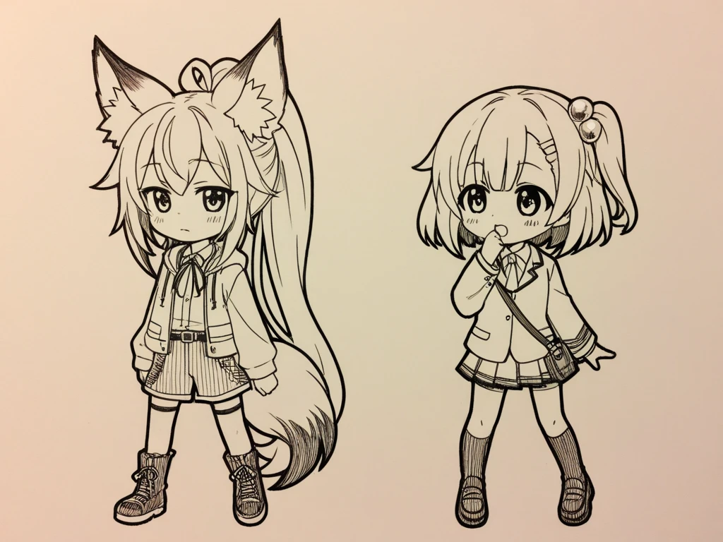 Character blueprint、full body Esbian、front/Sideways/Back、hight resolution、1girl in、undergarment、student clothes、Cute anime illustration、Prismailiya