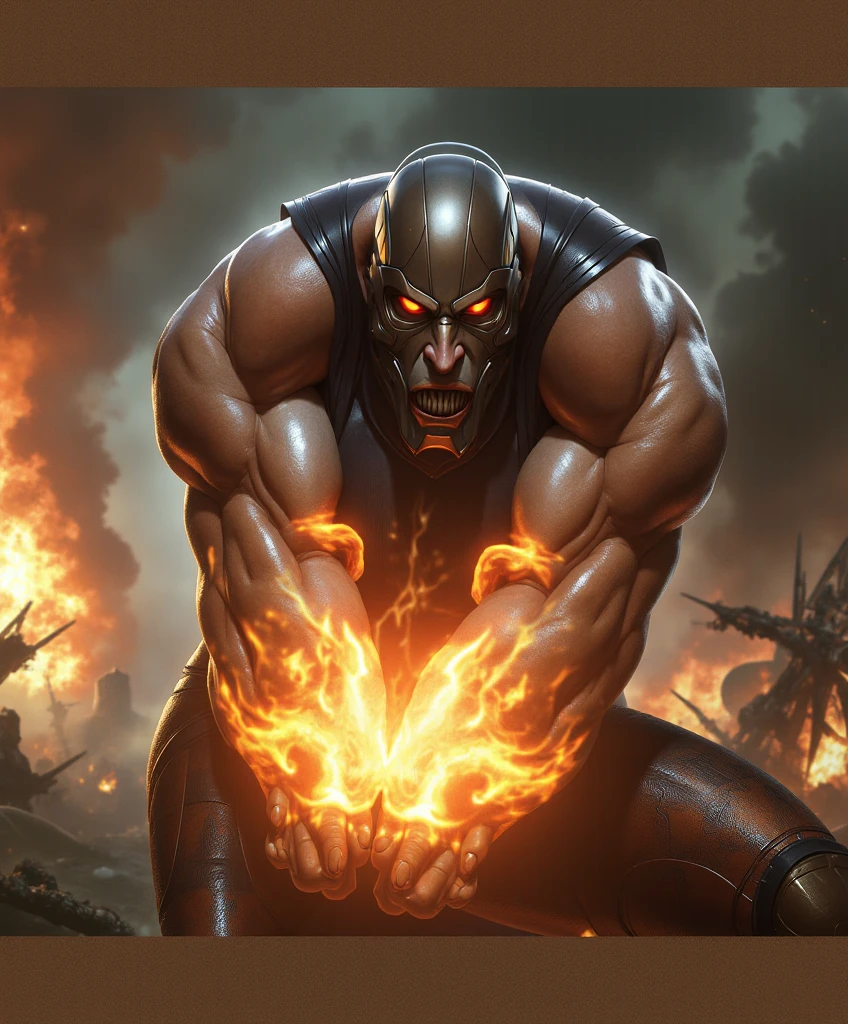 ((Massive, tall, beautiful, buff, muscular light brown skinned female Sith Lord with black hair, black lipstick, ginormous bulky muscles, holding a red lightsaber and wearing a tiered gothic dress with a Sith hood)), (close view), black eyeliner, (massive muscles), massive biceps, hyper muscle triceps, long straight hair, (((glowing orange eyes))), (tiered gothic dress), thigh high boots, In space, (Sith hood), nighttime, (evil smile), hyper muscles arms, hyper muscle legs, massive arms