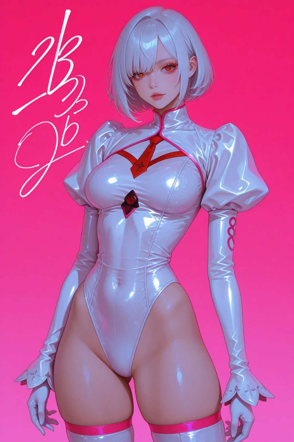 (masterpiece, Highest quality, In 8K, Very detailed, High resolution, Realistic:1.2), (Accurate Team Rocket uniforms drawn in latex material:1.3), (smilingly, Narrow-eyed Japanese face:1.2), (Blue Hair, Hairstyle is bowl cut:1.2), (Cowboy Shot, Shooting from below:1.3), (20 year old Japanese woman:1.2), (Shorten your skirt:1.3), (Black patent leather gloves, Black patent leather long boots:1.2), (Upper body is thin:1.4), (flattening the chest, Enhance the nipples:1.2), (Thicken your thighs:1.3), (Small waist, Wriggle your hips:1.2), (Panty shot, Black latex panties:1.3)
