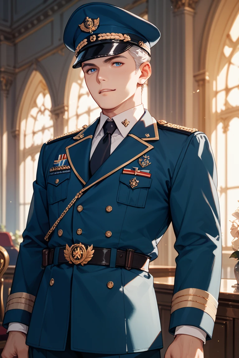 best quality,masterpiece,highly detailed,ultra-detailed, 1boy ,<lora:neg4all_bdsqlsz_V3.5:-1> <lora:cyborg_last:0>upper body, military uniform,