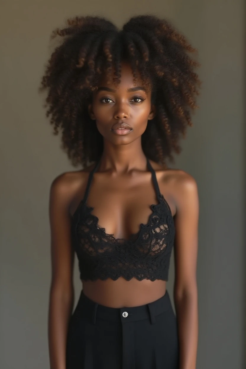 dark skin ebony afro 14 yo girl with extremely sexy clothes