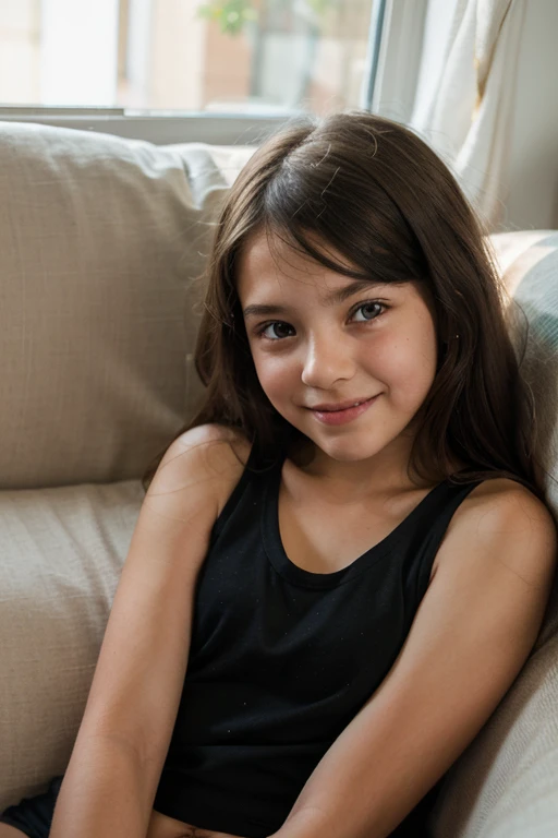 a 12 year old girl sitting at a table in a room, drawing, detailed portrait, beautiful detailed eyes, beautiful detailed lips, extremely detailed face, long eyelashes, cute expression, casual clothes, interior room setting, window light, realistic, photorealistic, 4k, best quality, highly detailed, masterpiece, digital painting