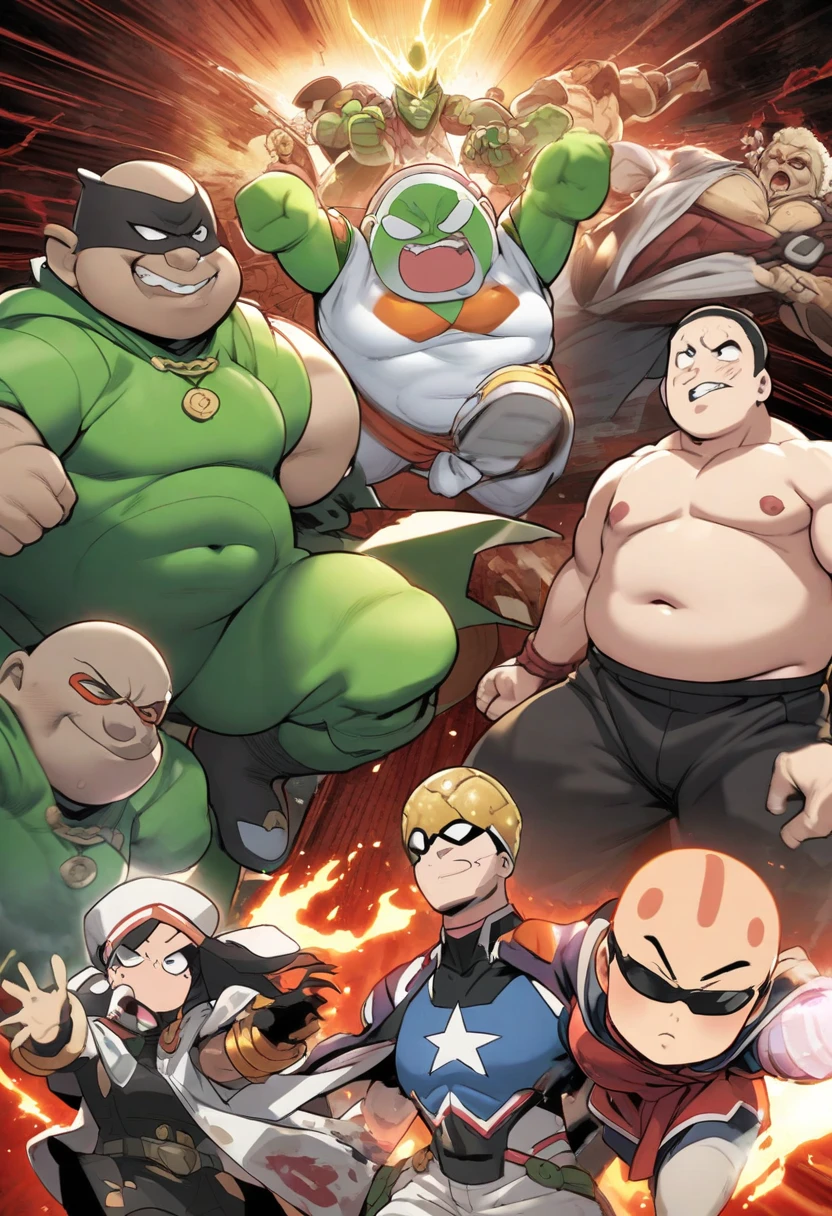 Bodybuilding competition site,Strong cat orc,Strong dog orc,Strong Shark Orc,Strong black panther orc,on stage,Try to show your masculine charm,Confident laughter,The crotch is bulging,sweat,best quality,HD,eye level,Dirty socks