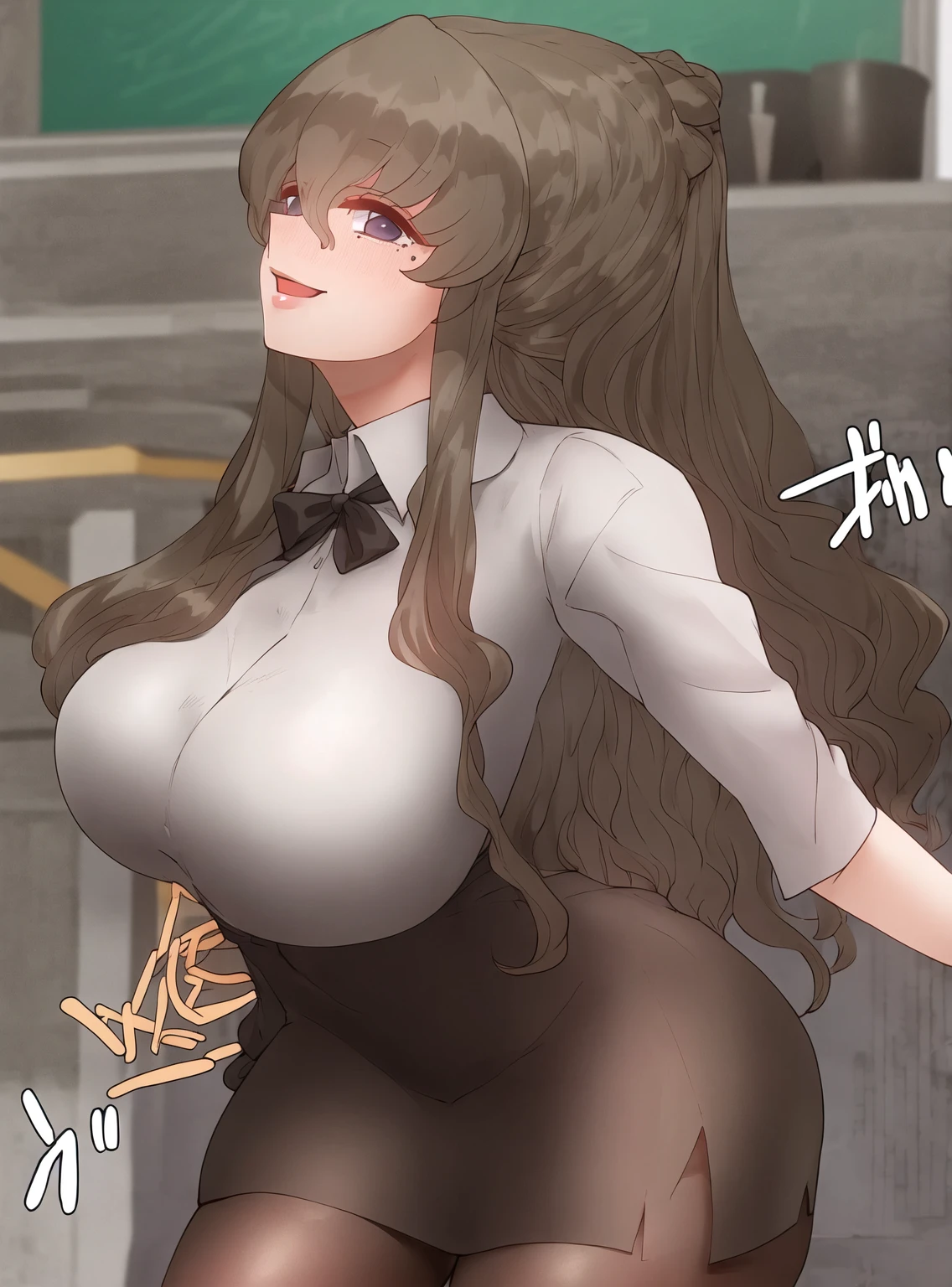 ((best quality)), ((masterpiece)), (detailed), perfect face, 1woman, mature woman, ((long hair, red hair, green eyes)), (Huge Tits: 1.2), (Chubby: 1.5), wild west atmosphere, cowgirl outfit, cowboy western, cowboy shot